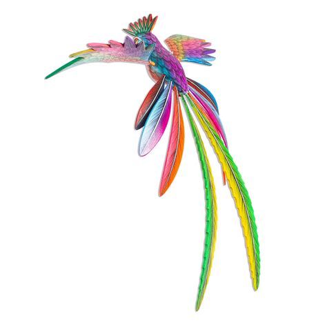 Handmade Quetzal Wood Alebrije Rainbow Quetzal Novica