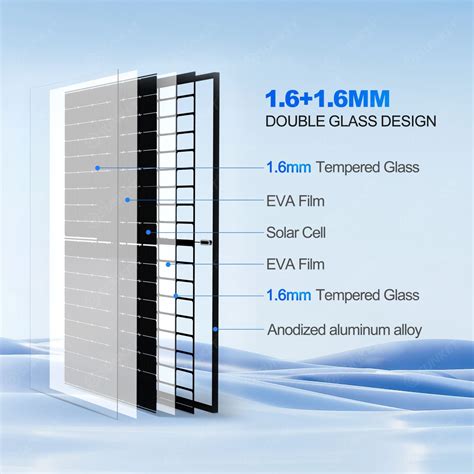 440W 182mm 16BB 108Cells All Black Double Glass Bifacial TOPCon Mono