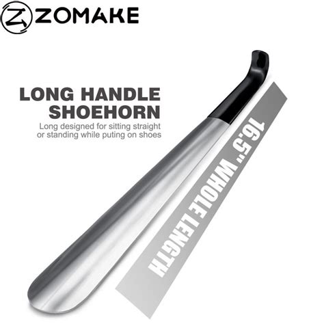 ZOMAKE Shoe Horn Long Handle Short Stainless Steel Shoe Lifter