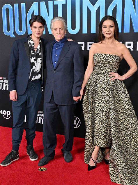 Michael Douglas Joined By Wife Catherine Zeta Jones And Son Dylan