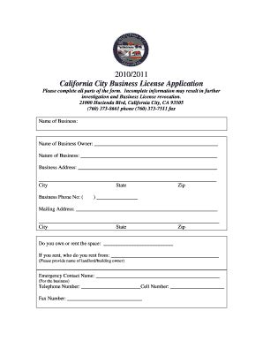 California Business License Template - Fill and Sign Printable Template Online