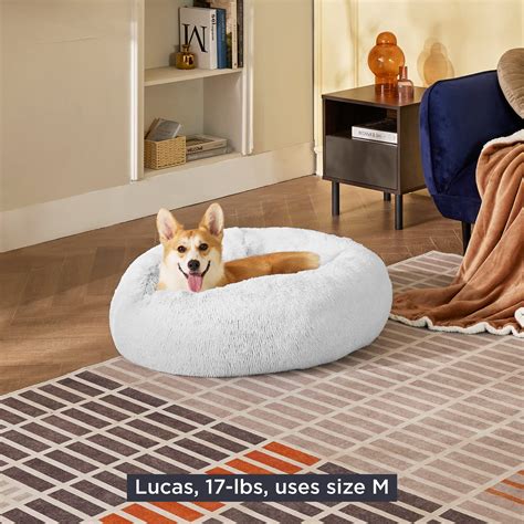 Bedsure Calming Dog Bed For Medium Dogs Donut Washable Medium Pet Bed