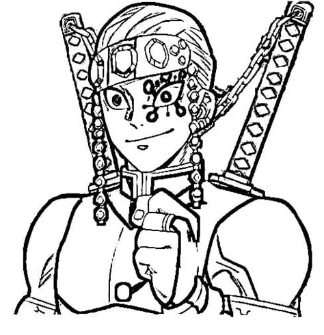 Tengen Uzui To Color Coloring Page Free Printable Coloring Pages For Kids