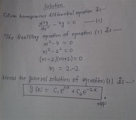 Solved Find The General Solution To The Homogeneous Differential