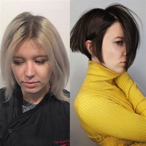 Fall Hair Color Transformation In NYC Blonde To Brunette