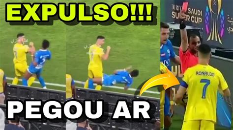 EXPULSO CRISTIANO RONALDO Ameaçou dar uma bolada no árbitro Kkkk Al