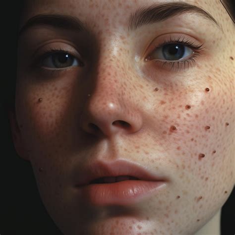 A Woman With Freckles On Her Face And The Freckles On Her Face