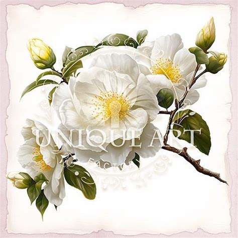 Camellias Camellia Flower Themed Watercolor Clipart Bundle Hq