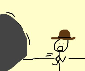 The boulder scene from Indiana Jones. - Drawception