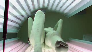 Slow Pussy Masturbation In Public Solarium