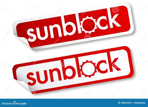 Sunblock stickers stock vector. Illustration of graphic - 20003951