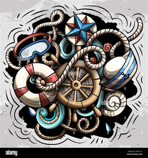 Nautical Cartoon Vector Illustration Stock Vector Image Art Alamy