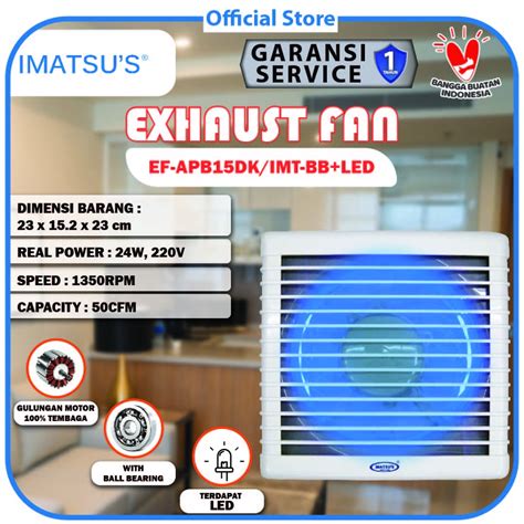 Jual Kipas Exhaust Fan Imatsu Exhaust Plafon Dinding Led Apb Dk With