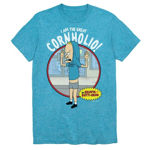 Beavis And Butthead I Am The Great Cornholio Shirt Turquoise Men S Size