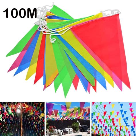 Colorful M Triangle Flag Pennant Bunting String Banner Garland