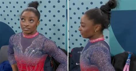 Reação de Simone Biles após apresentação de Rebeca Andrade no solo