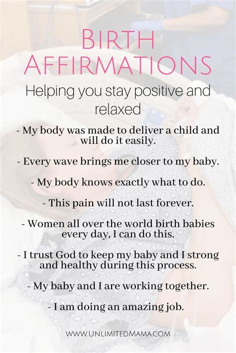 Birth Affirmation Birth Affirmations Pregnancy Affirmations Natural