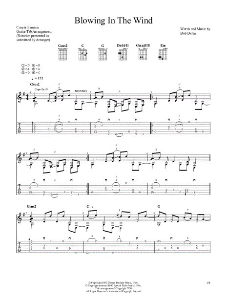 Blowing In The Wind Guitar Chords