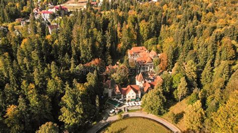 Aerial View Of Sinaia Stock Image Image Of Pine Cloud 128600789