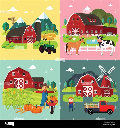 A Vector Illustration Of Farm Life Cliparts Stock Vector Image And Art