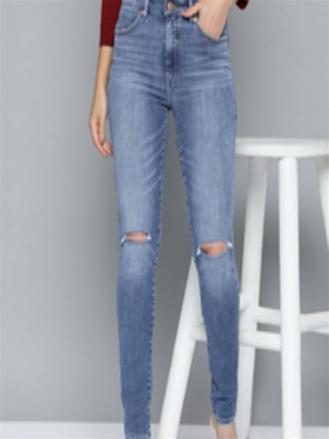 Buy Levis Women Skinny Fit High Rise Slash Knee Heavy Fade Stretchable