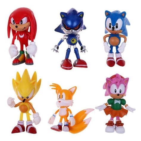 Unids Set Sonic The Hedgehog Juguetes Amy Tails Mephiles Knuckles Pvc