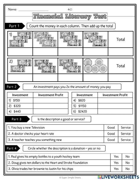 4979255 Grade 4 Financial Literacy Quiz