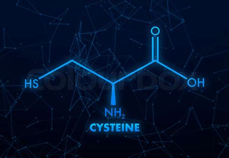 Cysteine molecular skeletal chemical formula. 3d icon with cysteine ...