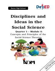 DISS Mod4 Concepts And Principles Of The Social Science Theories Docx