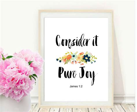 Consider It Pure Joy Printable Art Bible Verse Wall Art Etsy