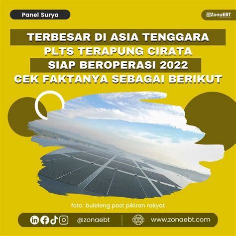 Terbesar Di Asia Tenggara PLTS Terapung Cirata Siap Beroperasi 2022