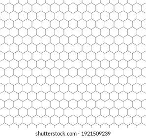 Black White Hexagon Honeycomb Seamless Pattern Stock Vector Royalty