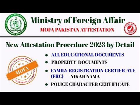 Document Attestation Process From MOFA MOFA Pakistan Attestation