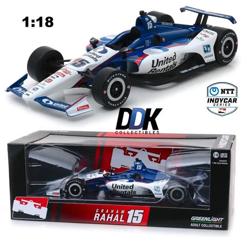 Greenlight 11066 2019 15 Graham Rahal United Rental Diecast Indy Car 1