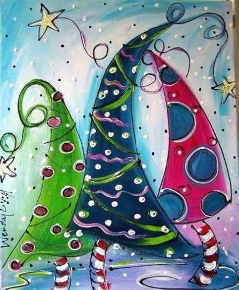 30 Diy Mixed Media Tree Art Projects Christmas Tree Painting