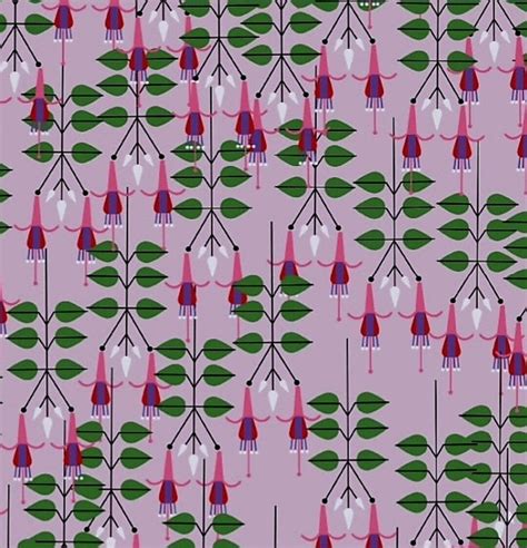 New Charley Harper Discovery Place Fuchsias Flower Poplin Fabric 100