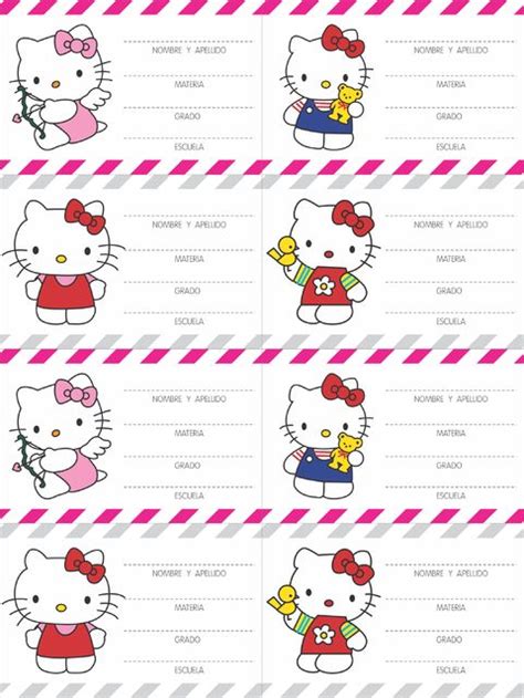 Etiquetas Escolares Hello Kitty Para Imprimir Gratis Imagui