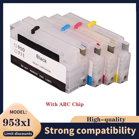 Refillable Hp 953 Xl Ink Cartridge For Hp953 Officejet Pro 7740 8210 8218 8710 8715 8718 8719