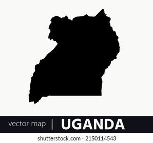 High Detailed Vector Map Uganda Stock Vector Royalty Free