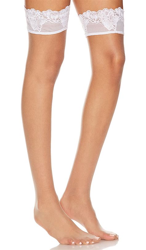 Wolford Nude Lace Stay Up Tights In Fairly Light White REVOLVE