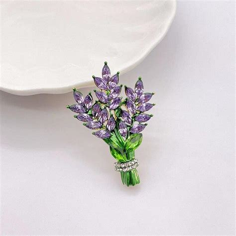 Buy Premium Luxury Gold Crystal Lavender Brooch Autumn Winter Fashion