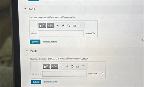 Solved Calculate The Moles Of Fe In Atoms Of Fe Chegg