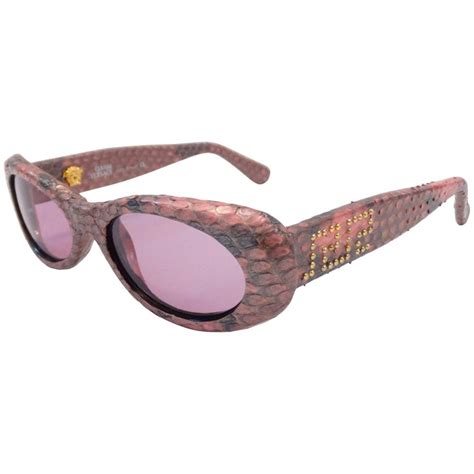 1990s Gianni Versace Pink Snakeskin Sunglasses At 1stdibs Versace