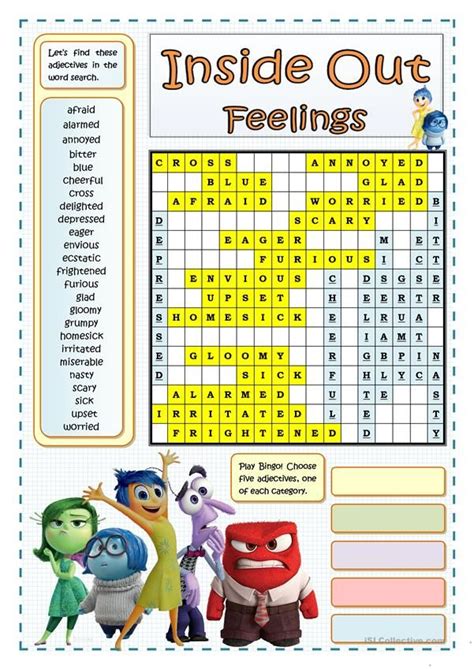 Inside Out Feelings Wordsearch English Esl Worksheets For Distance Learning And Physical