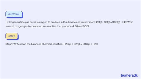 Solved Hydrogen Sulfide Gas Burns In Oxygen To Produce Sulfur Dioxide