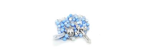 Sky Blue Variegate Agate Rosary Vatican Gift