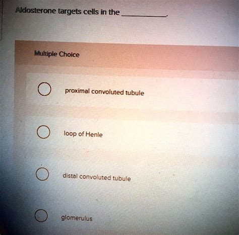 Solved Aldosterone Targets Cells In The Multiple Choice Proximal