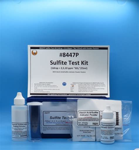 Sulfite Test Kit W Sulfite Indicator Single Dose Packets Optidrop