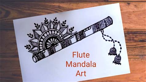 Flute Mandala Art For Beginnersflute Mandala Art Zentangle Art Step By Step Youtube