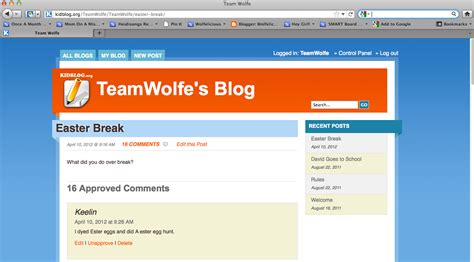 Wolfelicious Kid Blogging